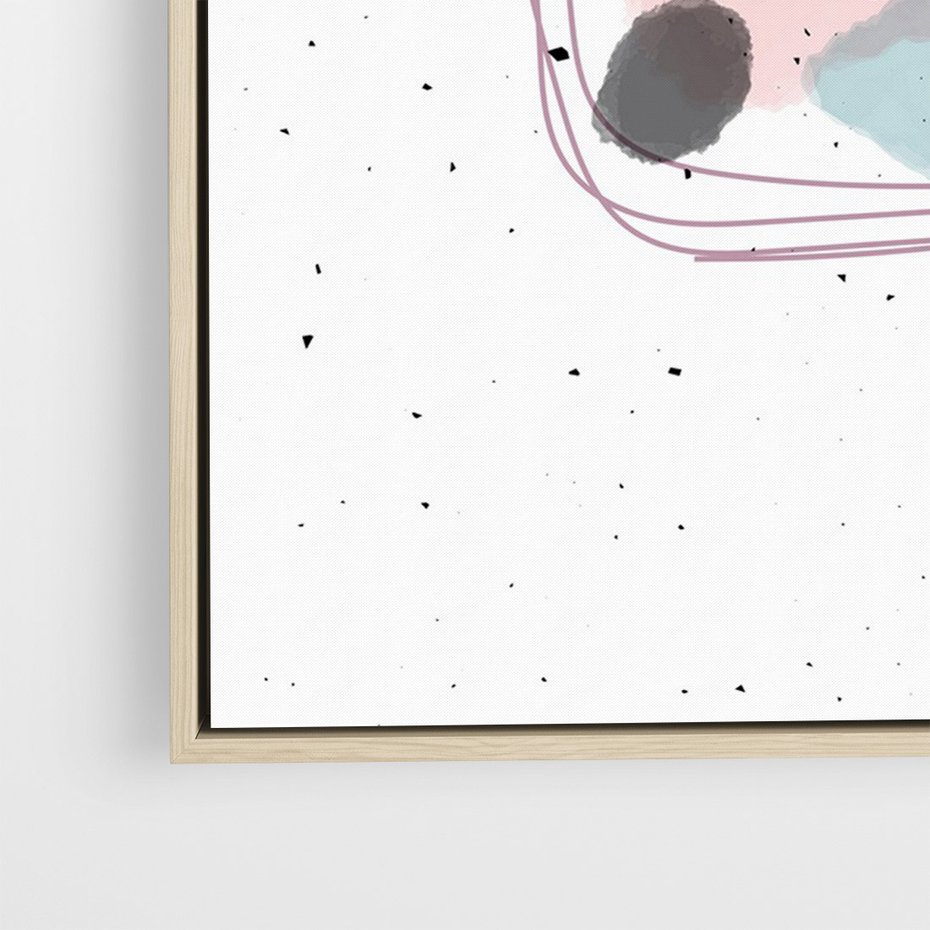 Obraz w ramie 70x100 - Migotliwa Opowieść - abstrakcyjna kompozycja, jak ręcznie malowana - rama drewno