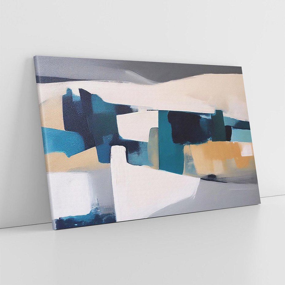 Obraz na płótnie 120x80 - Turkusowe Maźnięcia - obraz, abstrakcja