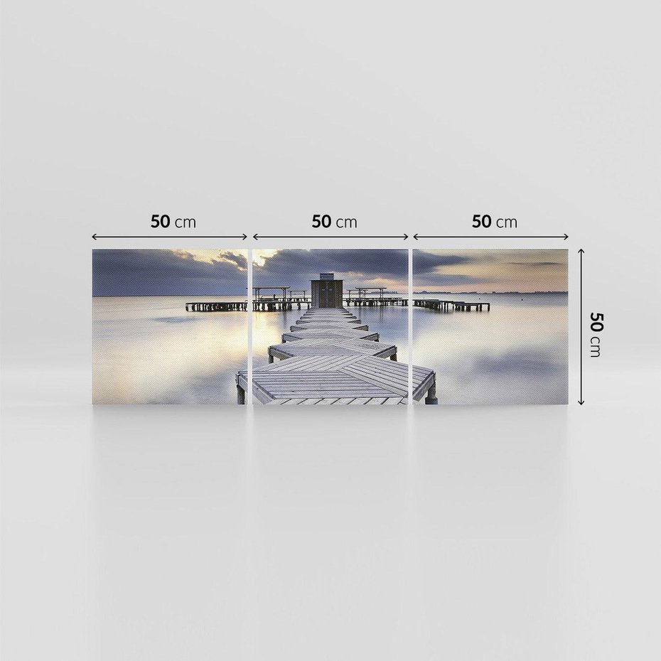 Obraz na płótnie 150x50 - Spokój nad Jeziorem - pomost, jezioro