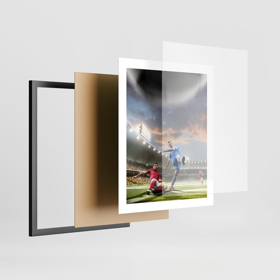 Plakat w ramie 40x50 - Ekscytacja Sportowego Świata - gol, mecz - rama czarna