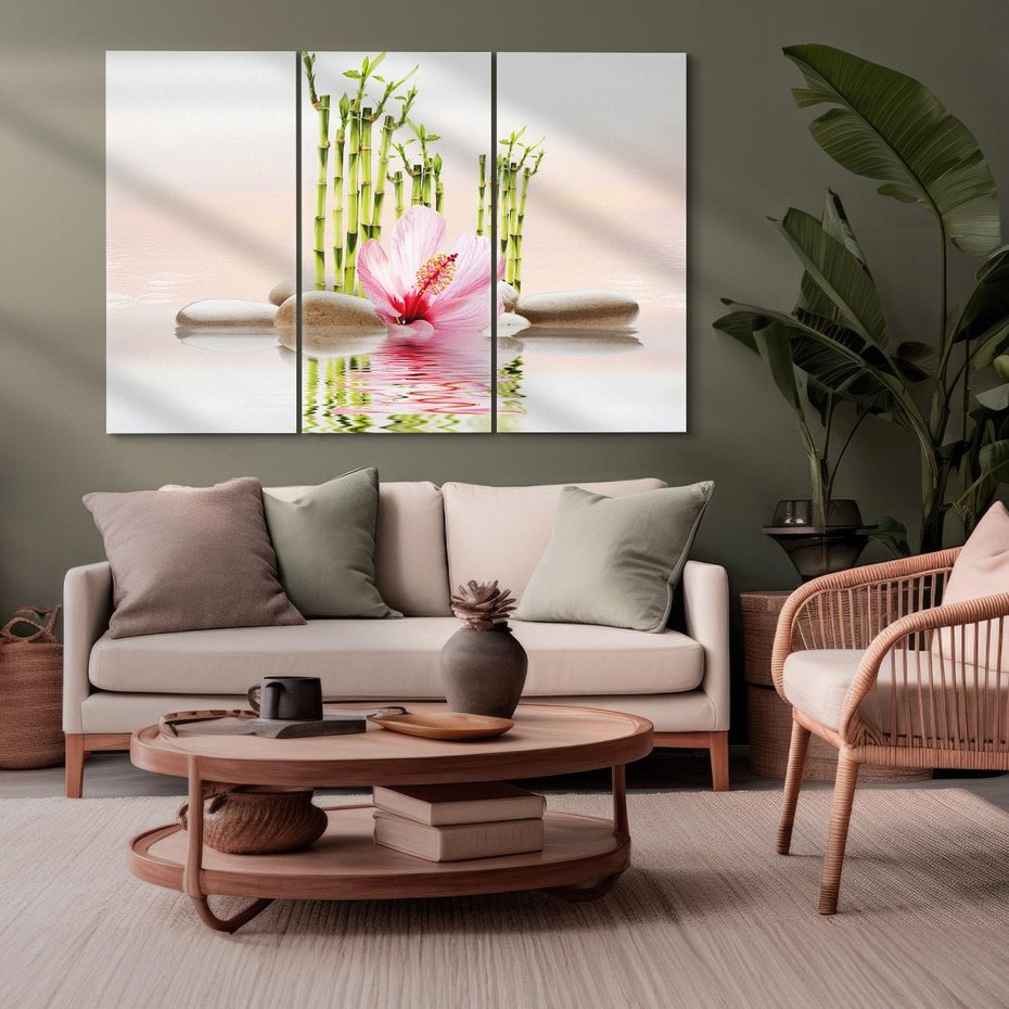 Obraz na płótnie 120x80 - Harmonia i relaks - spa, bambus