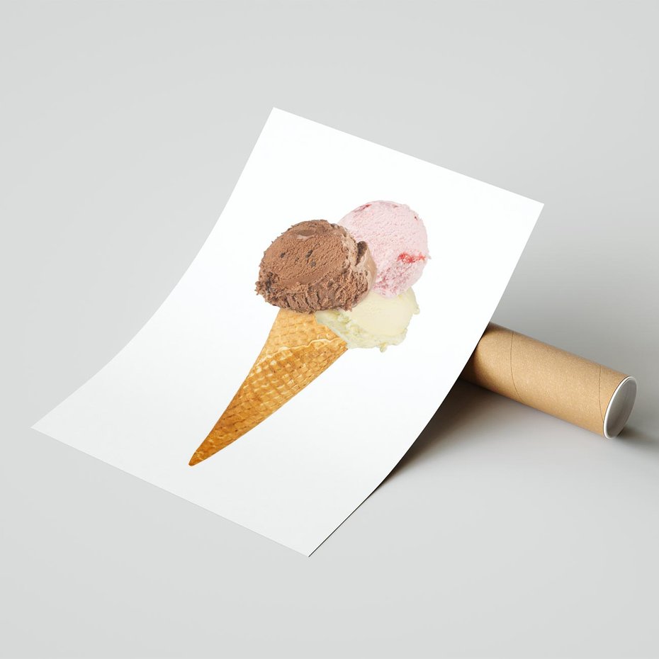 Plakat bez ramy 50x70 - Slodki Raj Lodziarni - lody, deser