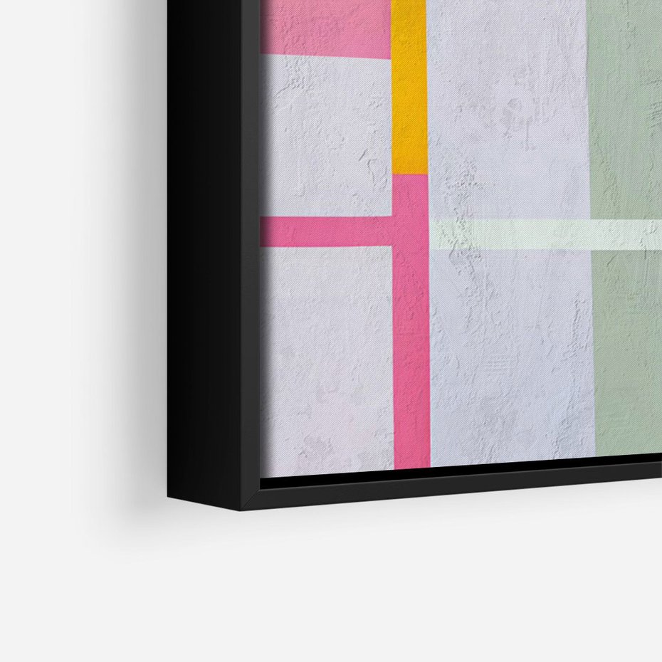 Obraz w ramie 70x100 - Rozbijające Granice Wyobraźni - abstrakcyjne geometryczne kształty, olejny obraz - rama czarna