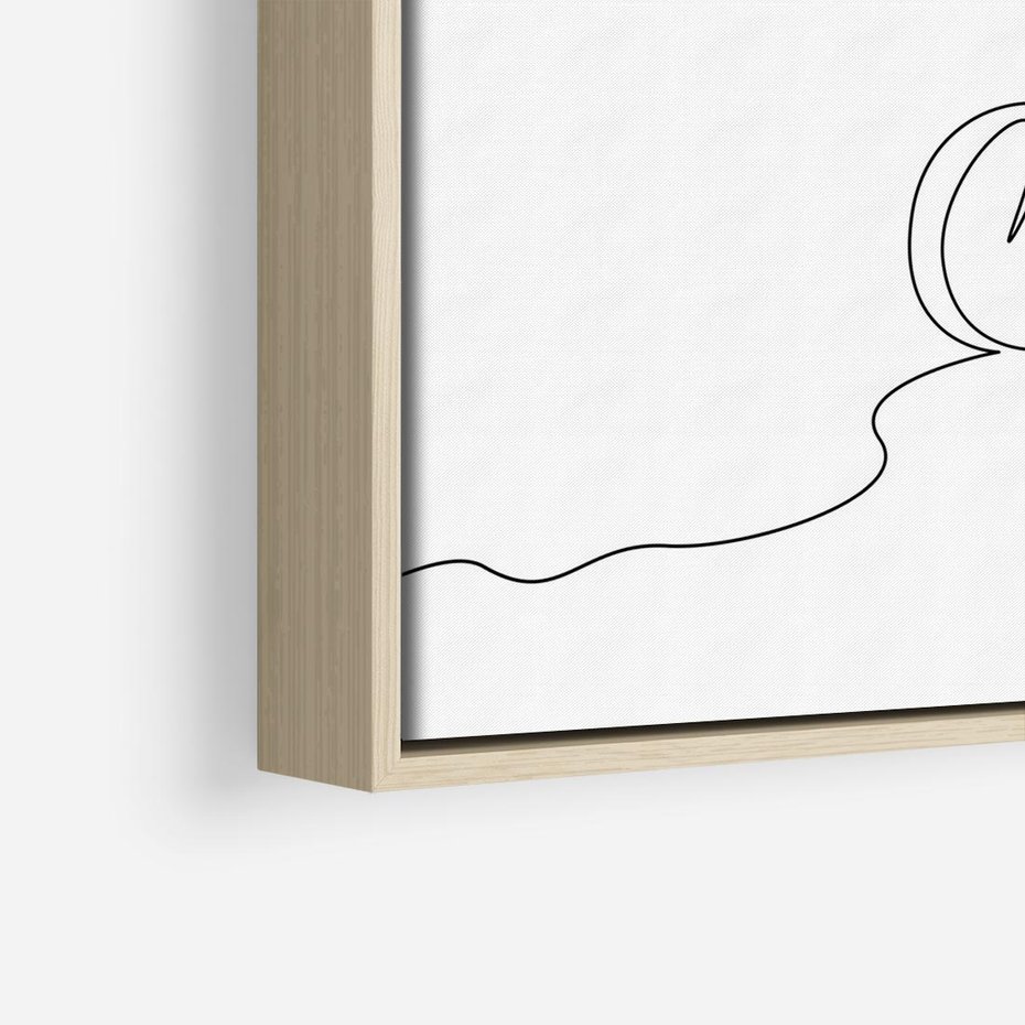 Obraz w ramie 50x50 - Minimalistyczna Przejażdżka - szkic, minimalizm - rama drewno