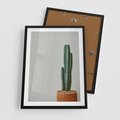 Plakat w ramie 50x70 - Zieleń i Subtelność - kaktusy, liście - rama czarna