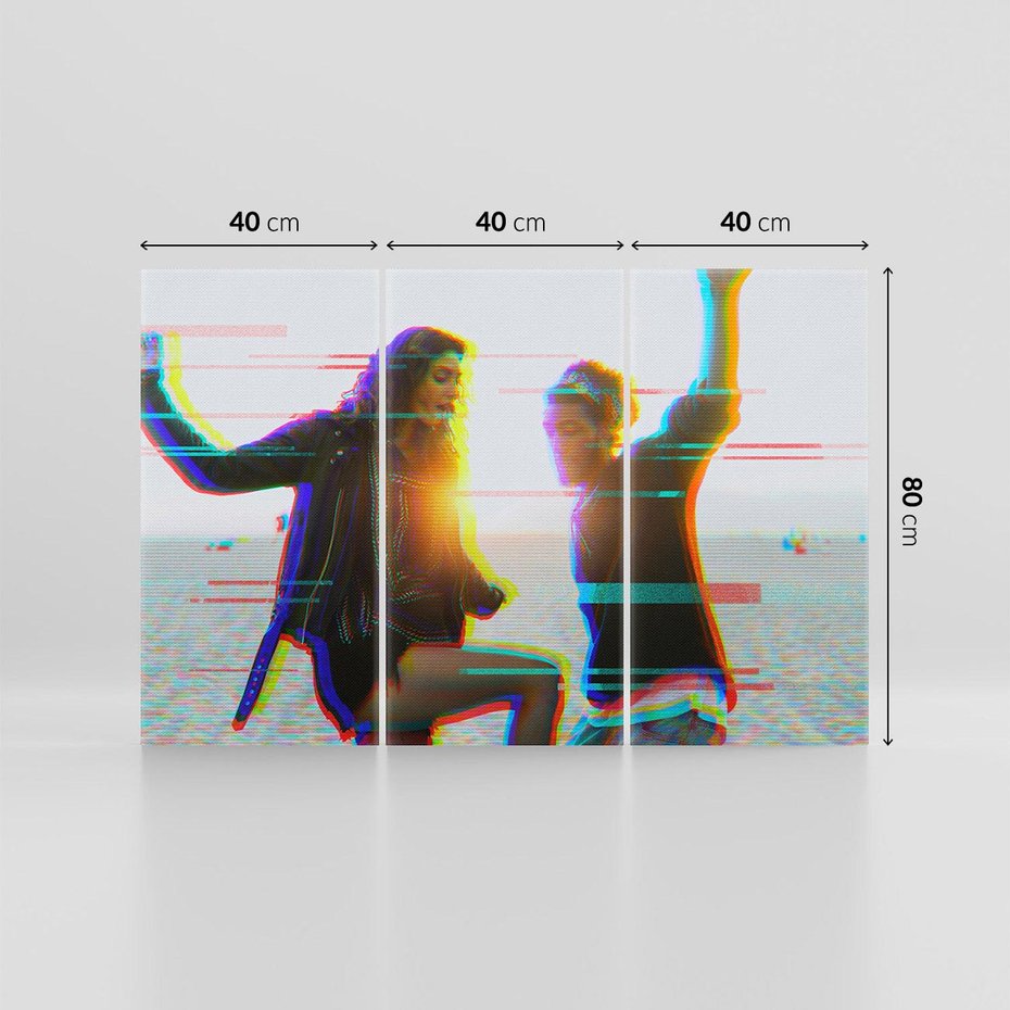 Obraz na płótnie 120x80 - Taniec tęsknot - zdjęcie w stylu retro, dodane kolorowe akcenty