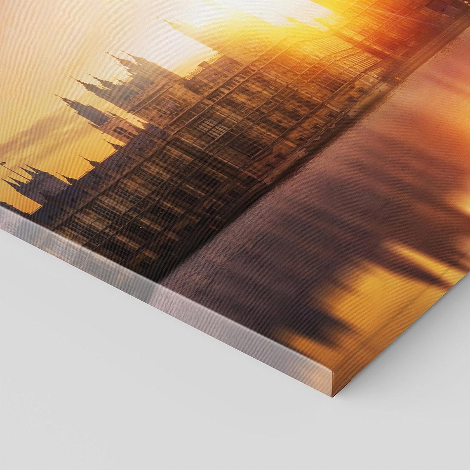 Obraz na płótnie 140x70 - Zachód słońca nad Big Benem i mostem - zachód, słońca