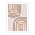 Plakat bez ramy 50x70 - Migotliwe Tęczowe Przestrzenie - abstakcyjne tęcze, delikatne odcienie beżu