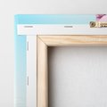 Obraz na płótnie 30x30 - Kwiatowa oaza nad wodą - kwiaty, woda