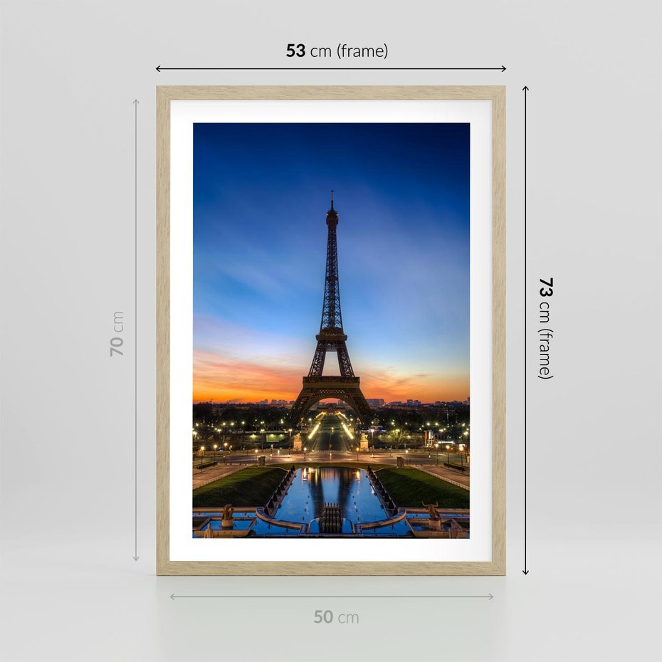 Plakat w ramie 50x70 - Wieża Eiffla w Innej Odsłonie - wieża, Eiffla - rama drewno
