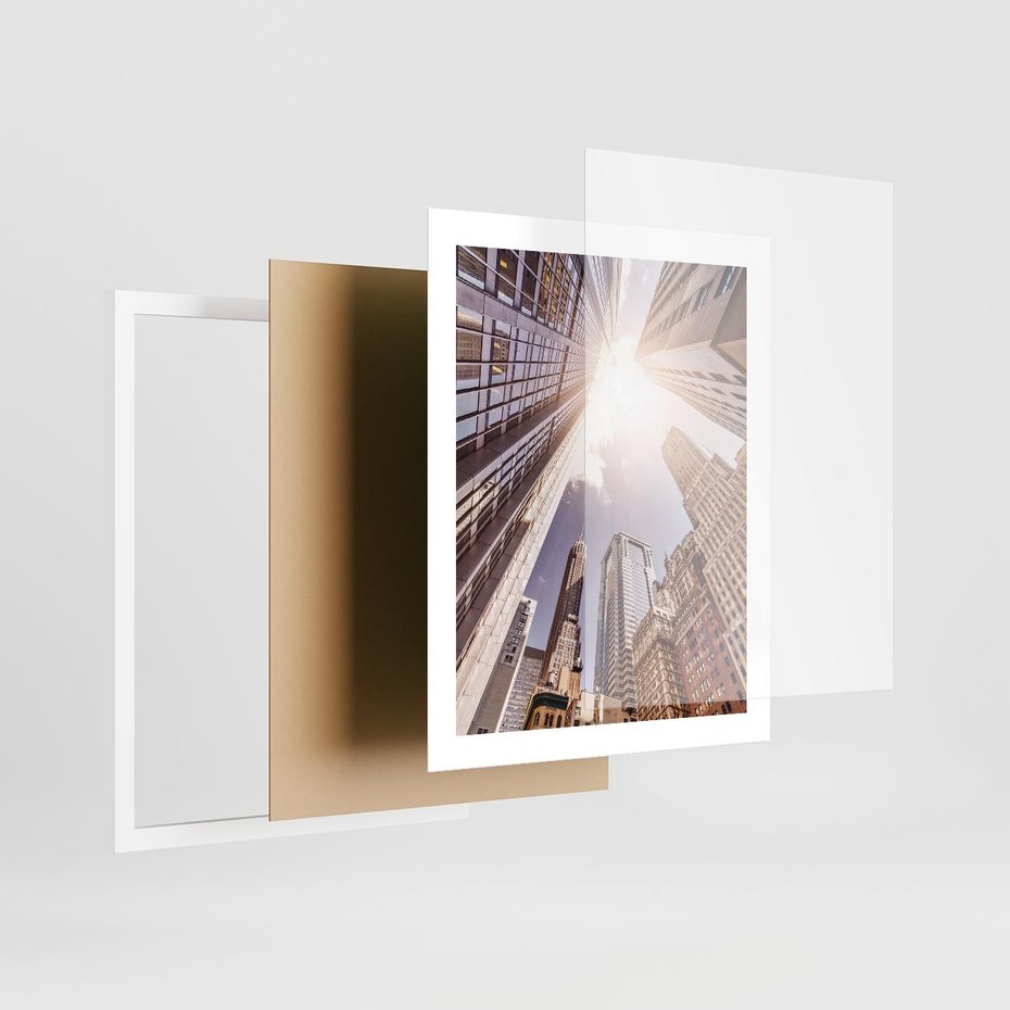 Plakat w ramie 40x50 - Oczami artysty - miasto, perspektywa - rama biała