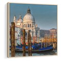 Obraz w ramie 50x50 - Urok Wenecji - fotografia, przystań w Wenecji - rama drewno