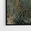 Obraz w ramie 100x70 - Światło w mroku duszy - liście traw, mroczny klimat - rama czarna