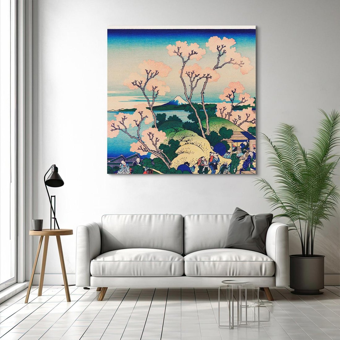 Obraz na płótnie 40x40 - "Goten-Yama Hill, Shinagawa on the Tokaido" Katsushika Hokusai - Reprodukcja - reprodukcja, obraz na płótnie