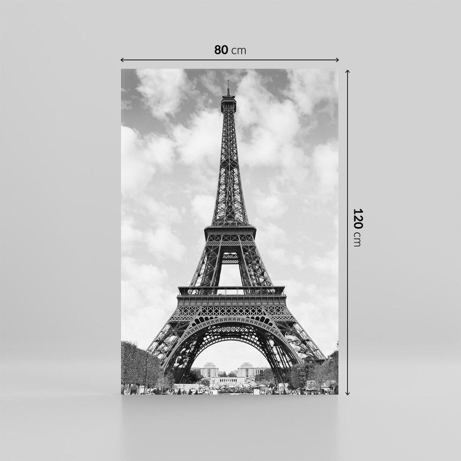 Obraz na płótnie 80x120 - Nocna panorama Paryża z wieżą Eiffla - Eiffla, Paryż