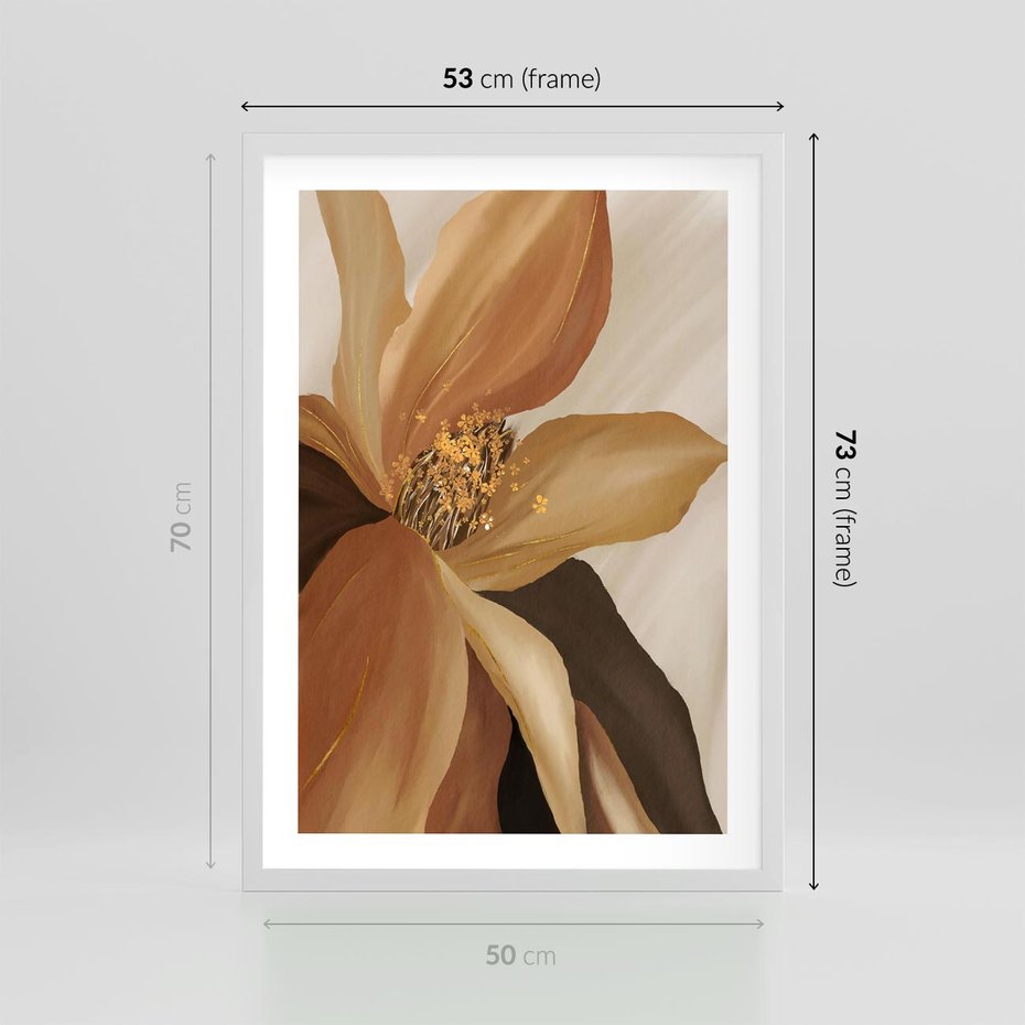 Plakat w ramie 50x70 - Wyraz Luksusu - sztuka, nowoczesna - rama biała