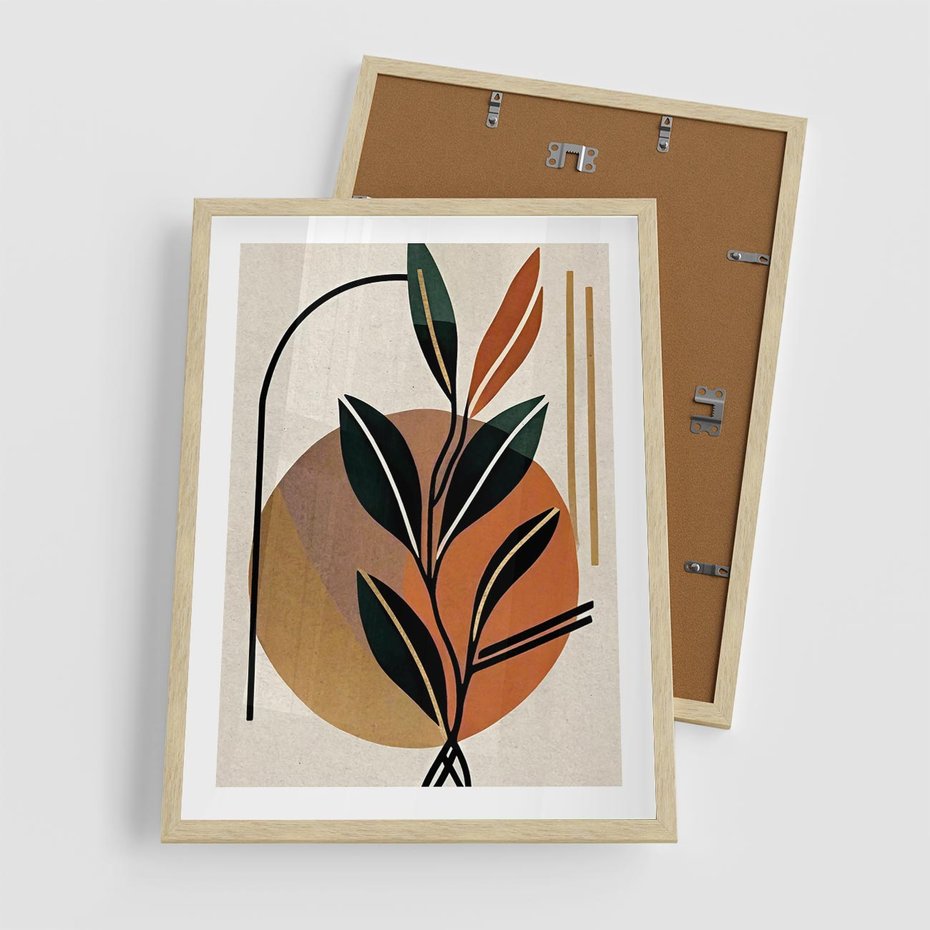 Plakat w ramie 50x70 - Boho Impulsy Kreatywności - boho obraz, abstrakcja - rama drewno