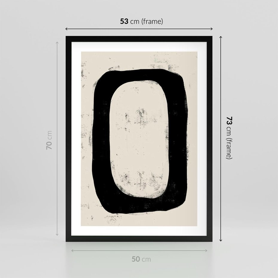 Plakat w ramie 50x70 - Wnętrza Kształtów - abstrakcja, minimalizm - rama czarna