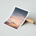 Plakat bez ramy 21x30 - Podróż w Kierunku Słońca - samolot, samolot w powietrzu