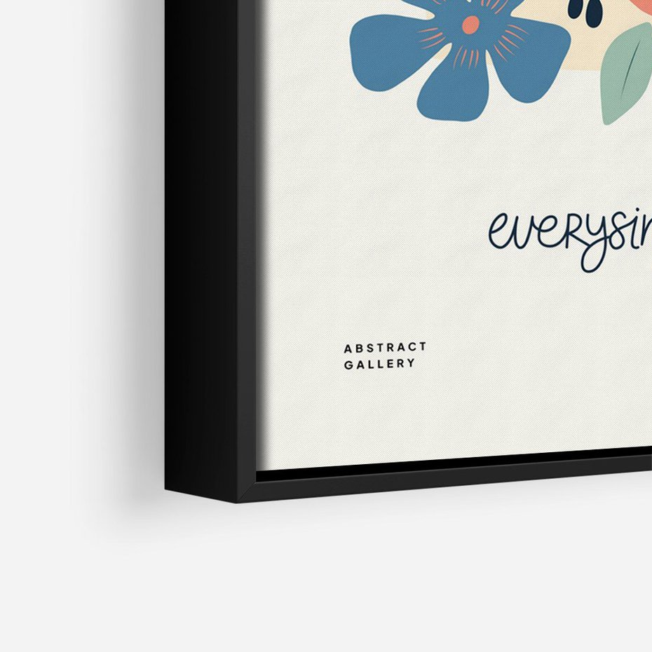 Obraz w ramie 70x100 - Kształtując Marzenia - kwiaty, nowoczesna abstrakcja - rama czarna