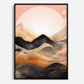 Obraz w ramie 70x100 - Grafika Zachodu - nowoczesna grafika, odcienie pastelowe - rama czarna