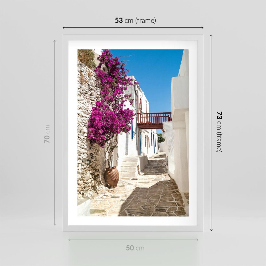 Plakat w ramie 50x70 - Kwiaty Chorwacji - kwiaty, Chorwacja - rama biała