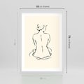 Plakat w ramie 50x70 - Migotliwa Symfonia - kobieta akt, minimalizm - rama biała