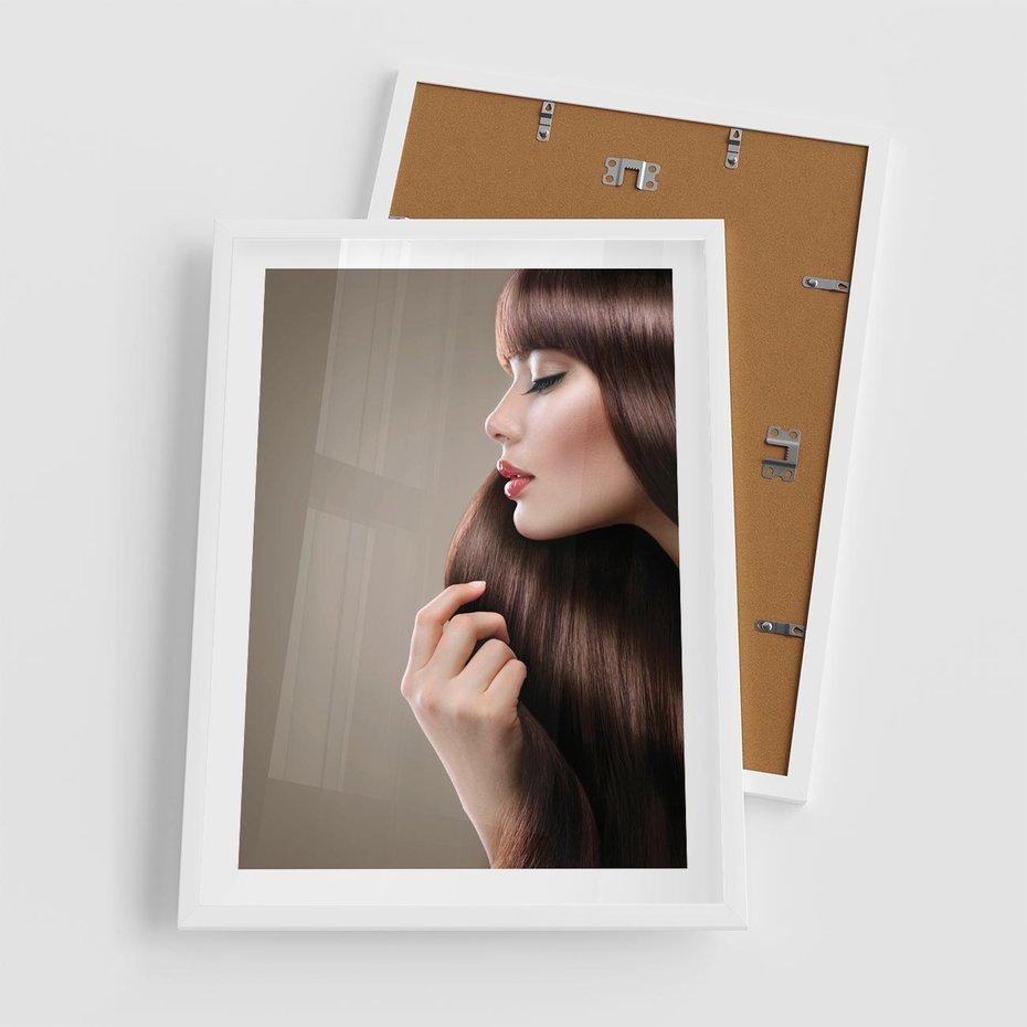 Plakat w ramie 50x70 - Piękno fryzury - włosy, fryzura - rama biała