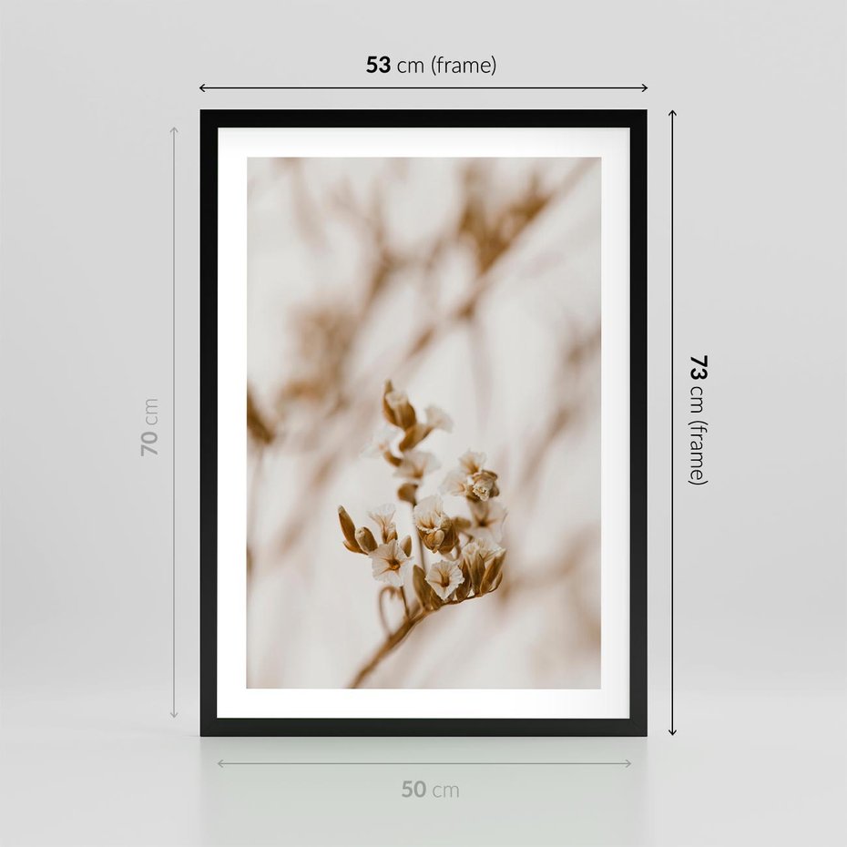 Plakat w ramie 50x70 - Kwiatowa suchość - kwiaty, susz - rama czarna