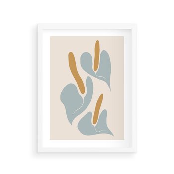 Plakat w ramie 40x50 - Kwiaty Pasteli - kwiaty, nowoczesne i minimalistyczne - rama biała