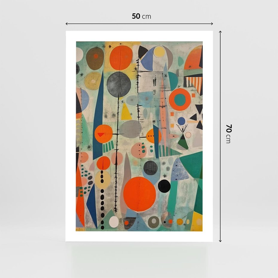 Plakat bez ramy 50x70 - Wewnętrzne Zagadki Kształtów - abstrakcyjny obraz, sztuka abstrakcji