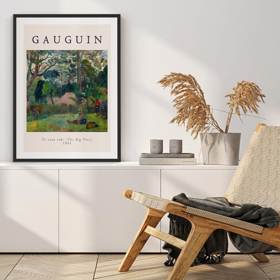 Plakat bez ramy 50x70 - Gauguin: Reprodukcja i Typografia - Gauguin, reprodukcja