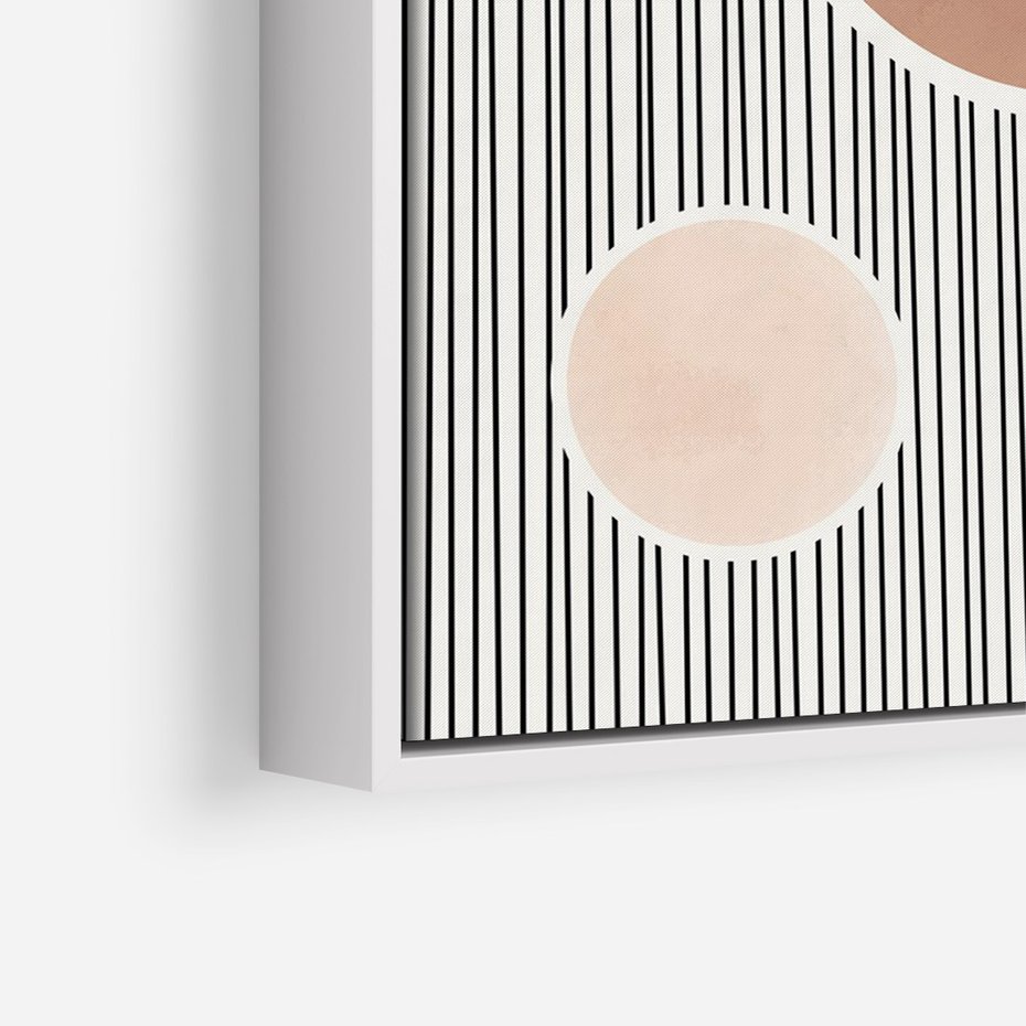 Obraz w ramie 80x120 - Rozplątane Granice - abstrakacyjna nowoczesna sztuka, koła okręgi - rama biała