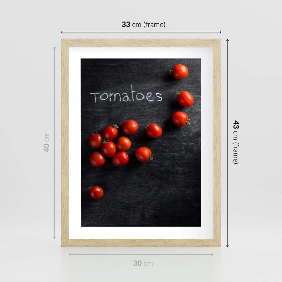 Plakat w ramie 30x40 - Świeżość Smaku - pomidory, kuchnia - rama drewno