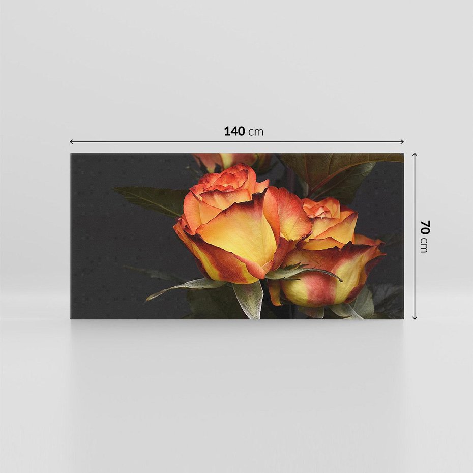 Obraz na płótnie 140x70 - Romantyczne Piękno Róż na Tle Natury - róże, kwiaty