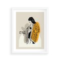 Plakat w ramie 40x50 - Żółte Akcenty w Grafice - grafika, minimalizm - rama biała