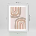 Plakat w ramie 50x70 - Migotliwe Tęczowe Przestrzenie - abstakcyjne tęcze, delikatne odcienie beżu - rama biała