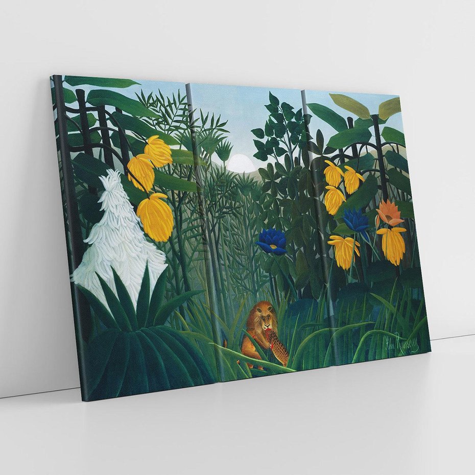 Obraz na płótnie 120x80 - "Uczta Lwa" (1907) Henri Rousseau - Reprodukcja - reprodukcja, obraz na płótnie