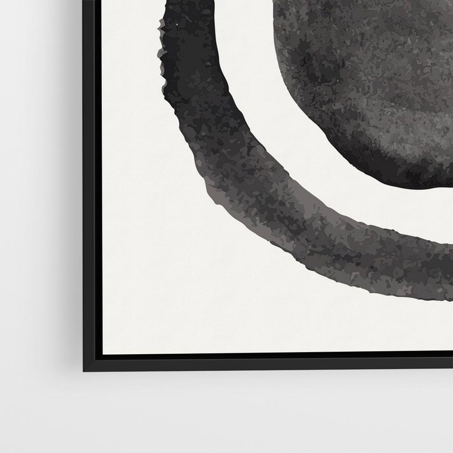 Obraz w ramie 50x50 - Bezgraniczne Widoki - abstrakcyjne plamy okręgi, akwarelowe - rama czarna