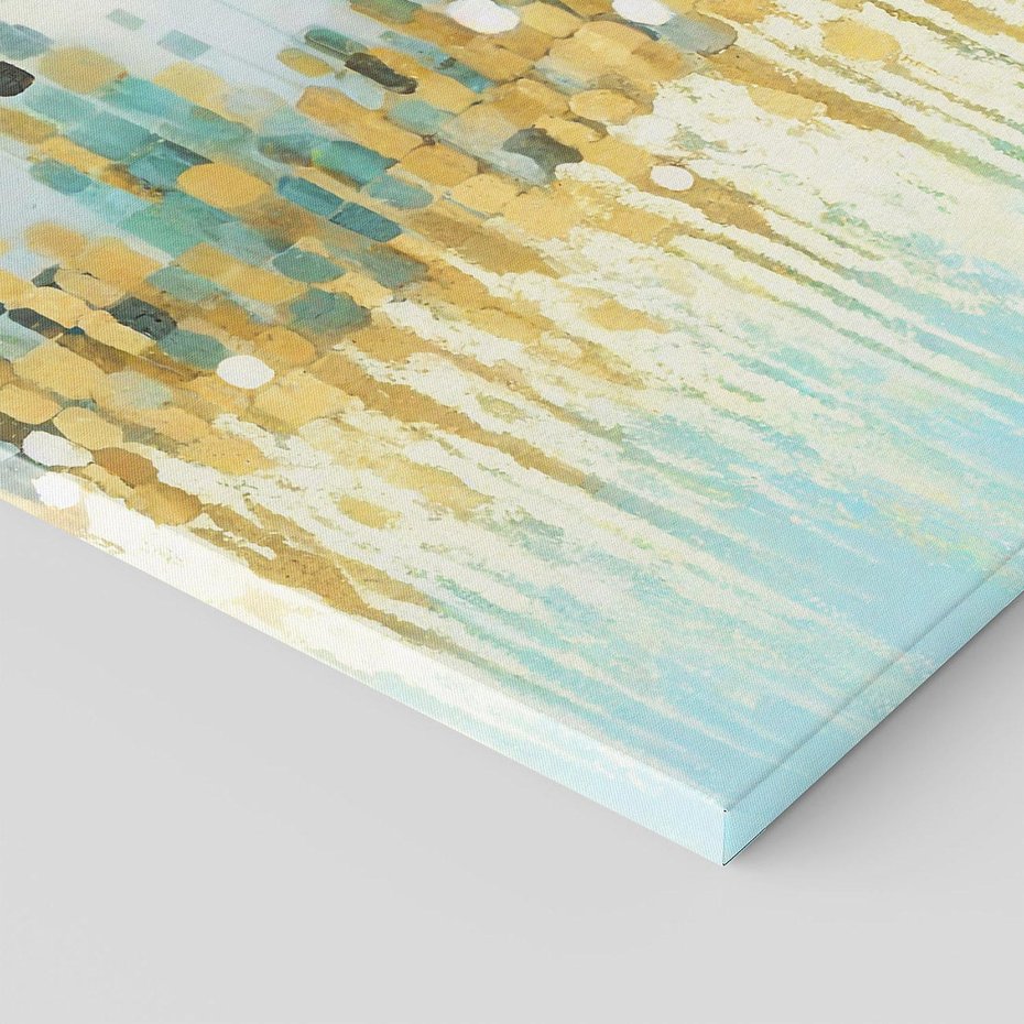 Obraz na płótnie 70x70 - Turkusowa Harmonia - abstrakcja, geometryczne plamki