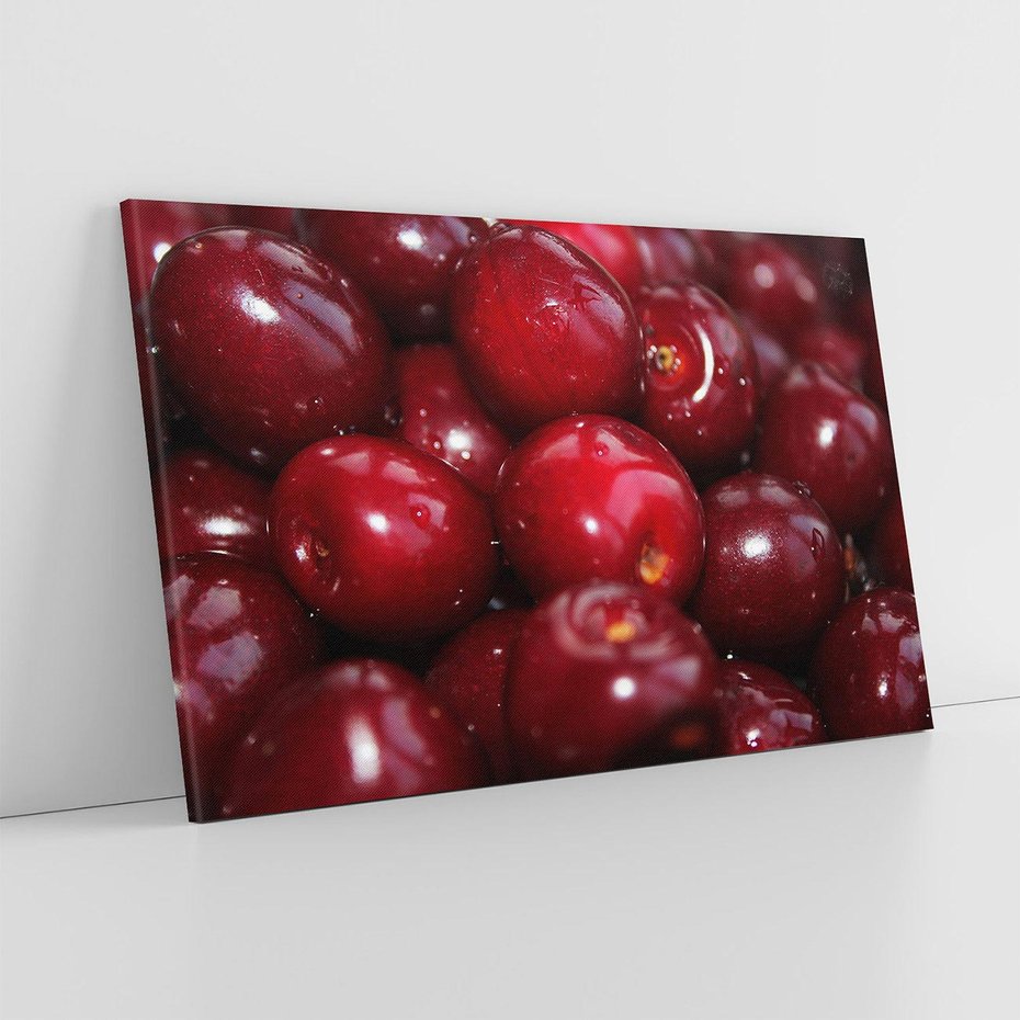 Obraz na płótnie 120x80 - Wiśnie Owocowa Rozkosz - wiśnie, owoce
