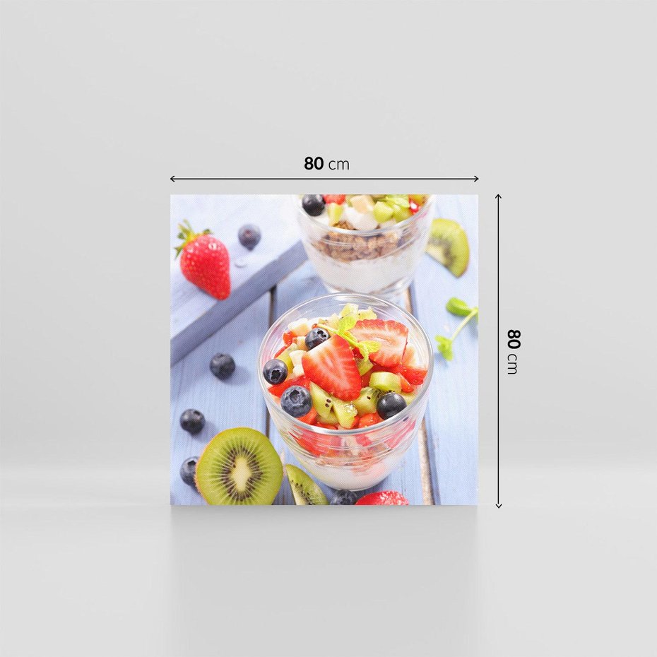 Obraz na płótnie 80x80 - Świeżość i Zdrowie - sałatka, owoce