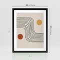 Plakat w ramie 40x50 - Czysta Refleksja - abstrakcyjna sztuka, boho kształty - rama czarna