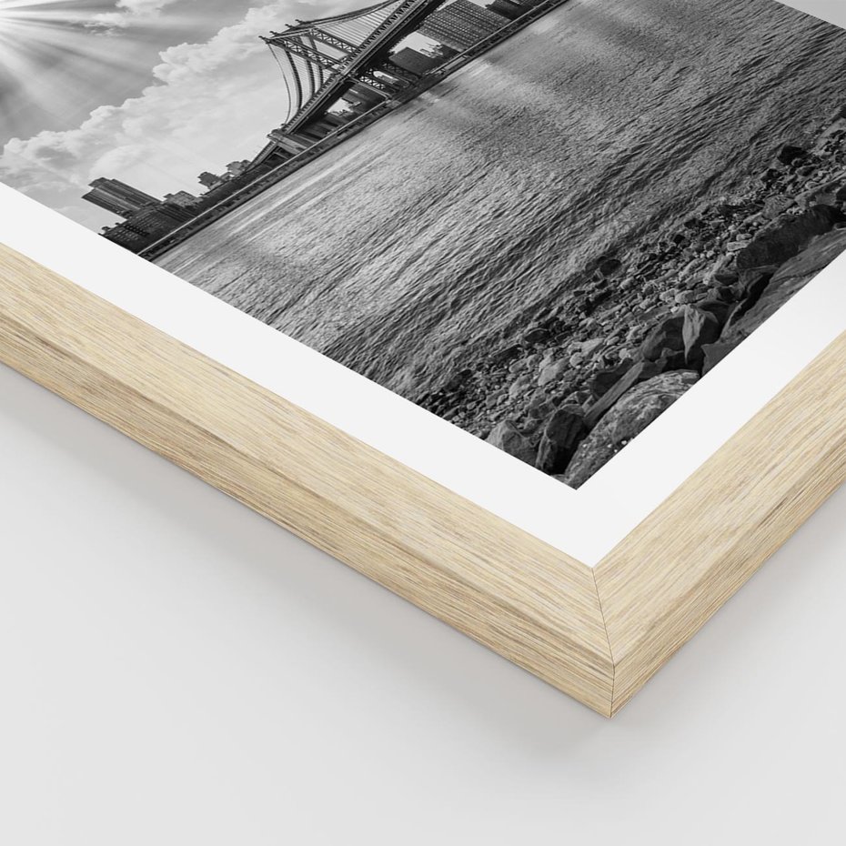 Plakat w ramie 50x70 - Most w Mieście - most, miasto - rama drewno