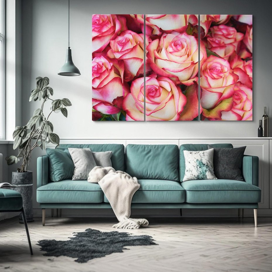 Obraz na płótnie 120x80 - Różany urok - kwiaty, róże