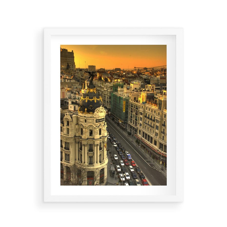 Plakat w ramie 40x50 - Miasto Metropolii - miasto, metropolia - rama biała