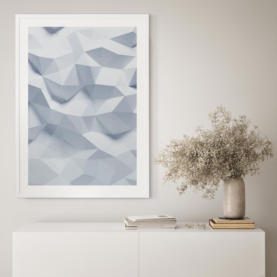 Plakat bez ramy 50x70 - Trójwymiarowa geometria - geometria, 3d