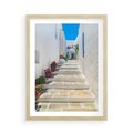 Plakat w ramie 50x70 - Urok Greckiej Uliczki - grecka, uliczka - rama drewno