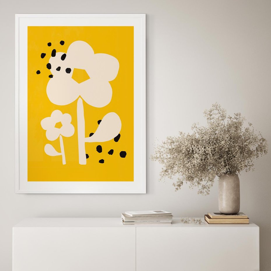 Plakat bez ramy 21x30 - Bezgraniczne Impulsy - abstrakcyjny kwiat, plakat