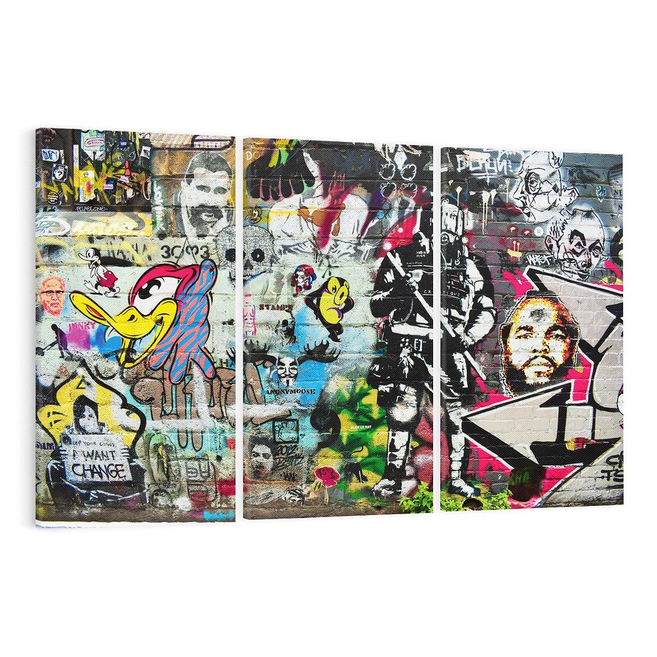 Obraz na płótnie 120x80 - Energiczne wybuchy graffiti - graffiti